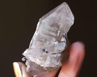 Smokey Quartz Point Cluster, Chalcopyrite included; from Zomba Plateau, Malawi