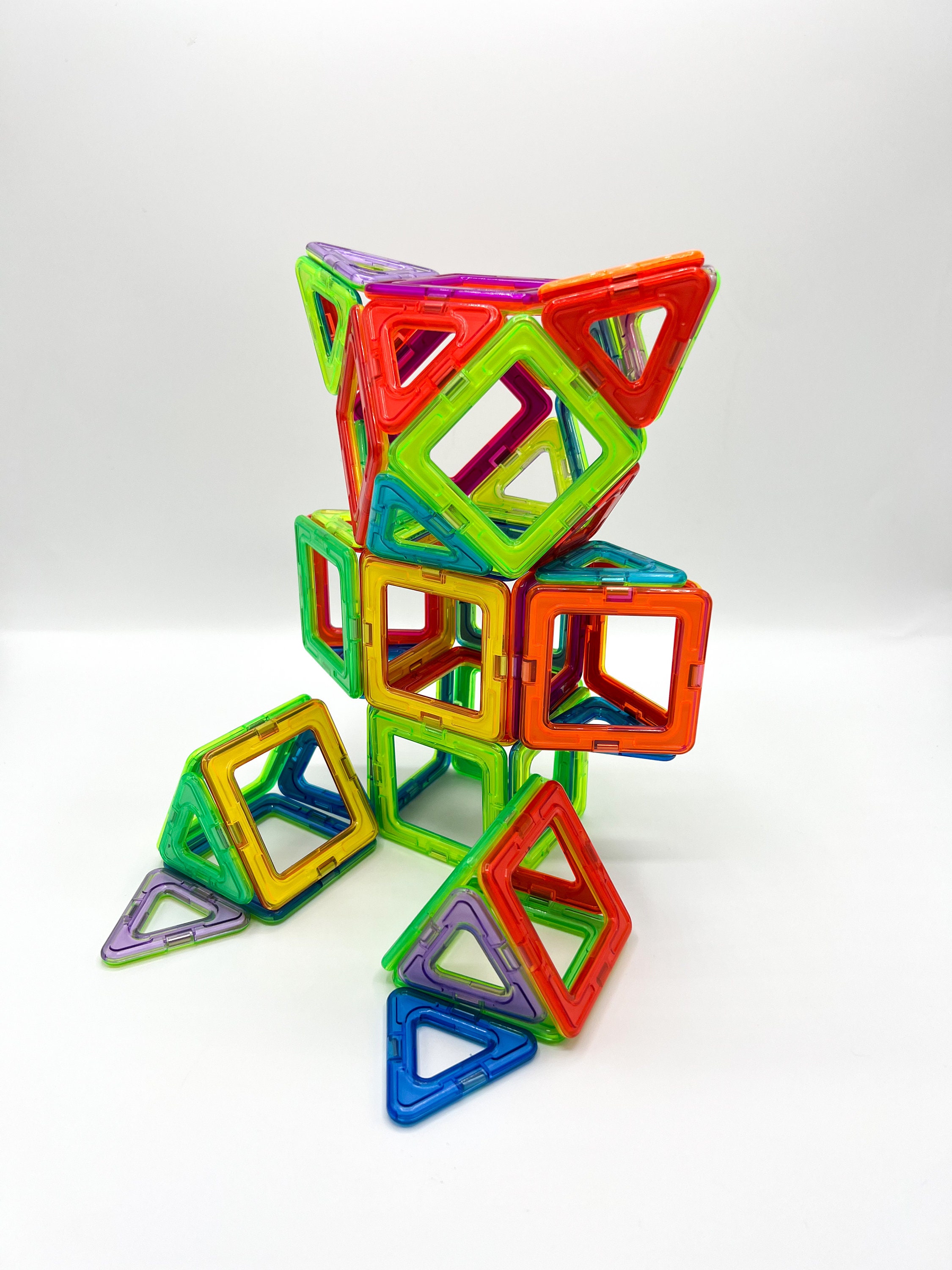 Multicolor Magnetic Building Blocks 50pcs Big Size Plus, DIY Magnets ...