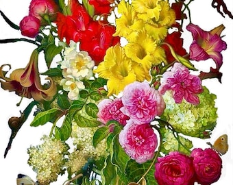 florero de flores dmc