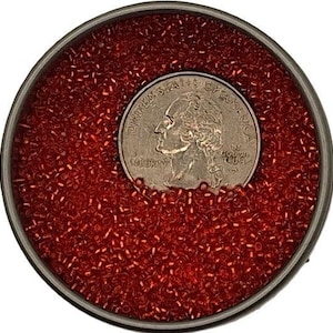 15/0 Light Siam Ruby Transparent Silver-Lined Toho Round Seed Beads 10g