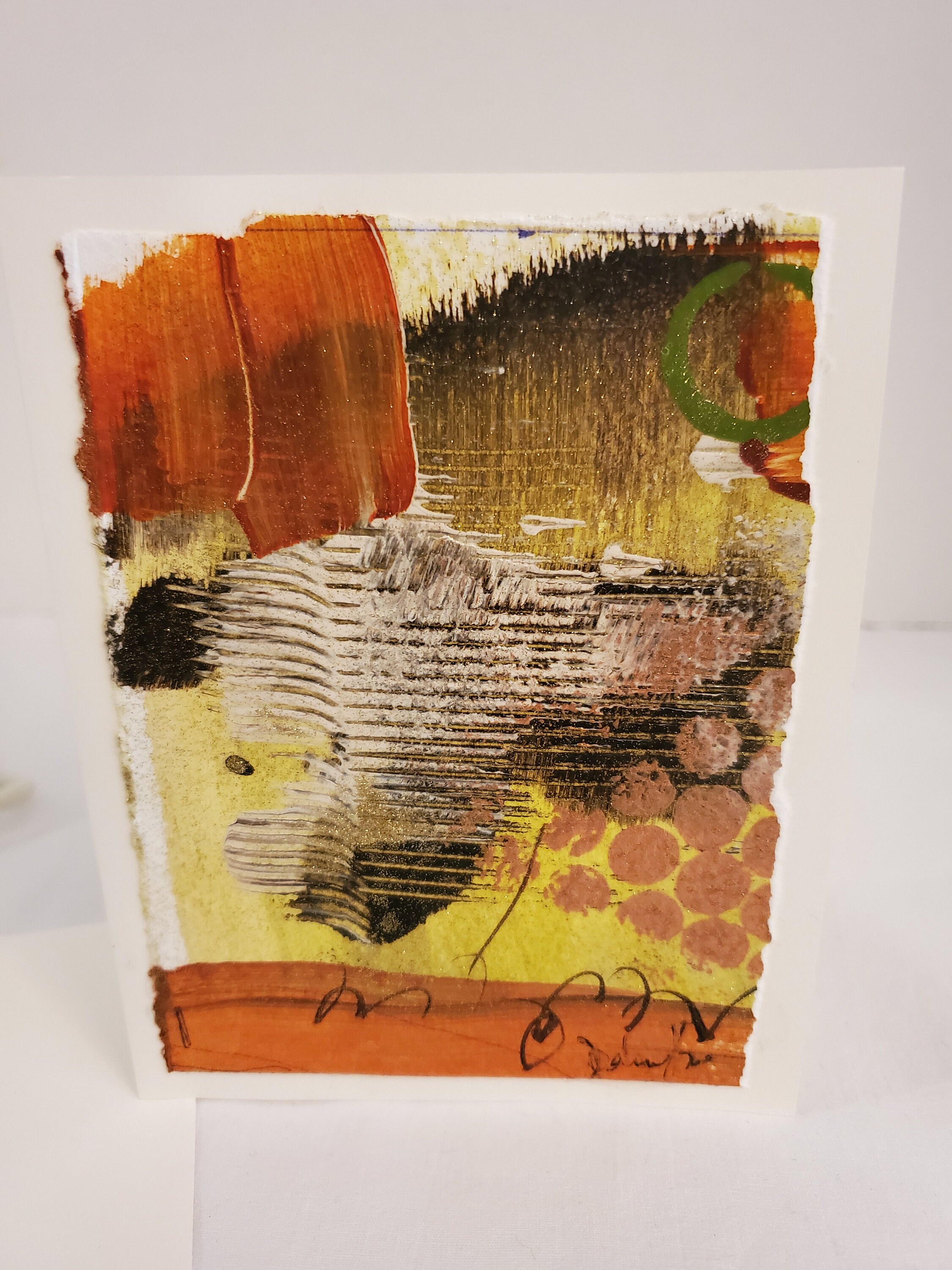 GREETING CARD Original Art From Canvas Remnants Signed Etsy
