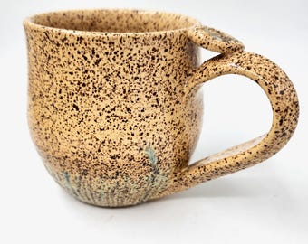 Handmade Speckled Yellow Mug - Wheel-thrown Stoneware