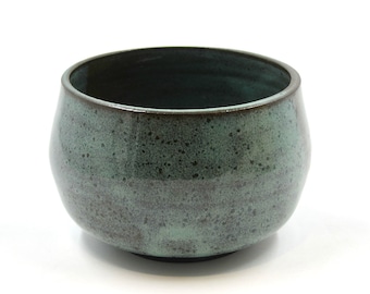 Small Tumbler or Yunomi in Grey-green on Dark Brown Clay - Handmade Cup