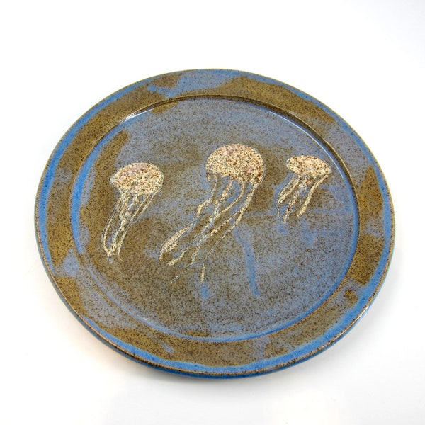 Three Jellies, Handmade Pottery Plate, Wheel-thrown Stoneware