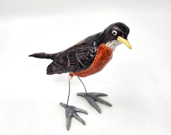 American Robin - Handmade Ceramic Sculpture