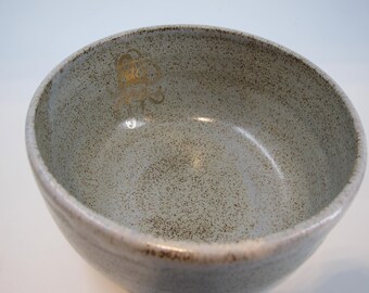 Golden Octopus Decal - Medium Stoneware Bowl - Handmade Pottery Soup or Cereal Bowl - Wheel-thrown Ceramics