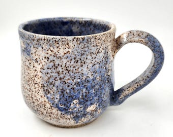 Handmade Speckled Blue Mug - Wheel-thrown Stoneware