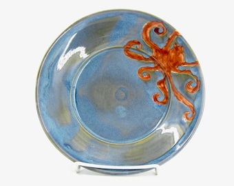 Octopus Plate - Handmade Ceramics - Porcelain Pottery - Medium Size