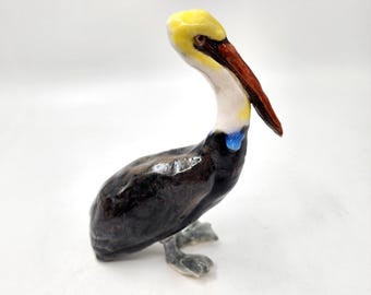 Pelican Sculpture - Handmade Pottery Statue