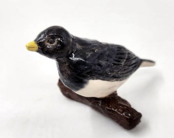 Dark-eyed Junco Bird Sculpture - Handmade Porcelain Pottery