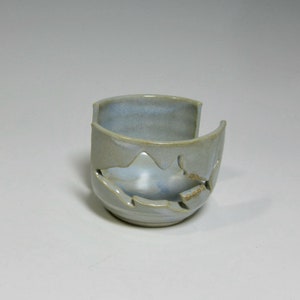 Spongeholder with Bluefin Tuna Cut-out . Pastel Blue-Green . Handmade Pottery