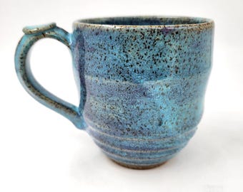 Turquoise and Purple Mug - Handmade Pottery - Ceramic Cup