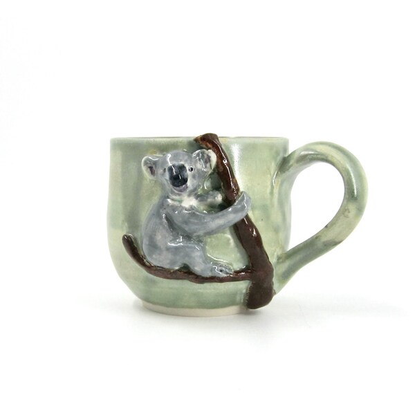 Australian Koala Bear Mug - Bas Relief - Unique Pottery Mug- Handmade