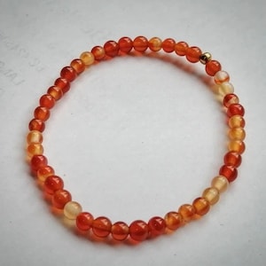 4mm carnelian pearl bracelet