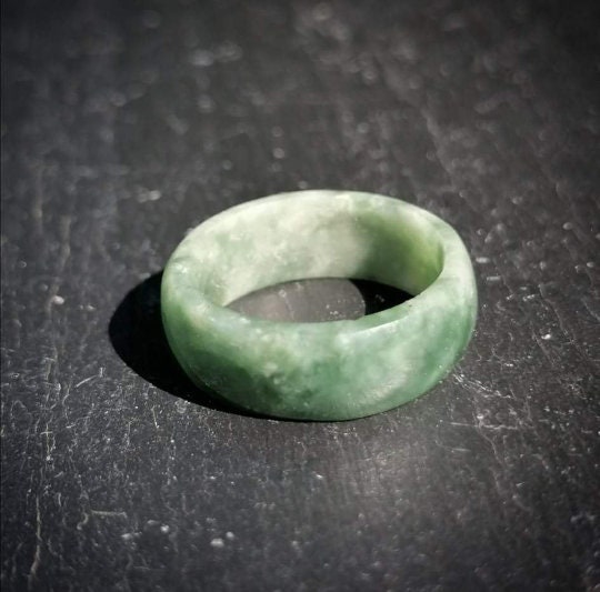 Bague Jade Naturelle (Jadéite) Sur Argent 925 – Taille 56 – Porte-bonheur – Neuf Sans Boîte