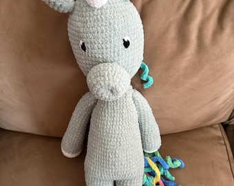 2 Foot Tall Unicorn Stuffed Animal | Giant Crochet Plush | Handmade Jumbo Unicorn | Magical Gift