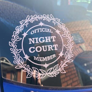 Official Night Court Member Decal || ACOTAR Vinyl Sticker || ACOTAR Inspired Car Decal || ACOTAR Car Decal || Bookish Car Decal