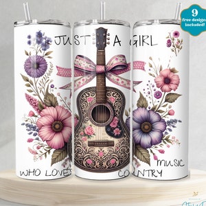 Solo una chica que ama la música country, PNG sureño, sublimación para amantes de la música country, moño PNG, diseño de camiseta, sudadera PNG, diseño occidental