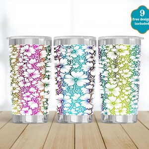 Wildflowers Laser Tumbler Wrap SVG for Laser Rotary, Floral Engraved Full Wrap for 20oz, Seamless Design, Digital Download