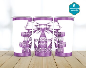 Book Lover Laser Tumbler Wrap, SVG, digitale download, 20oz Tumbler naadloze gravurebestand, Coquette Bow, volledig gegraveerde wrap