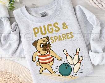 Sarkastisk bowling PNG, rolig bowlingdesign, digital nedladdning, sublimeringskonst för bowlingälskare, transparent PNG, t-shirtdesign, mops PNG
