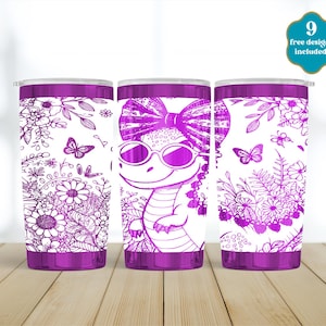 Dinosaur Laser Tumbler Wrap, Cute Dino SVG for Laser Rotary, Floral,  Fully Engraved Wrap, 20oz tumbler Seamless Design, Digital Download