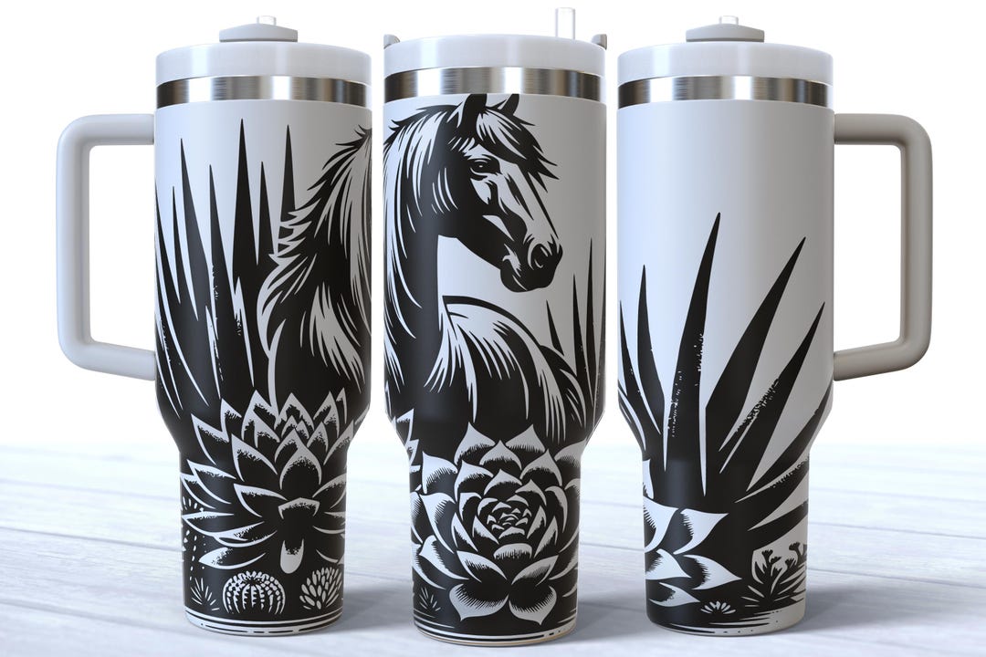 Horse Laser Tumbler Wrap SVG File, Full Wrap Design for 40oz Tumbler ...