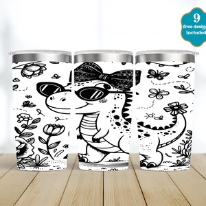 Dinosaur Laser Tumbler Wrap, Cute Dino SVG for Laser Rotary, Floral,  Fully Engraved Wrap, 20oz tumbler Seamless Design, Digital Download