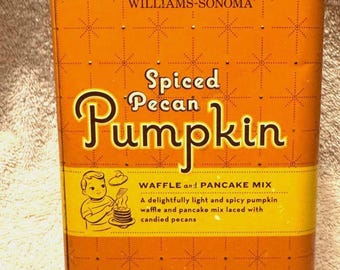 Williams‑Sonoma Spiced Pecan Pumpkin Tin — Vintage Fall Kitchen Canister — Autumn Decor