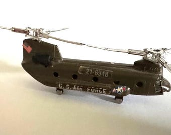 Vintage Diecast Military Helicopter • Zylmex, TootsieToy 1970s-1980s Collection