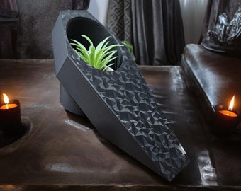 3D Printed Plant Coffin – Gothic Macabre Planter Pot