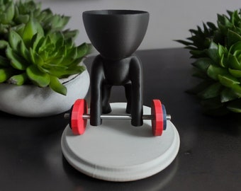 Deadlift Planter Figurine – 2 Inch, Fitness Decor