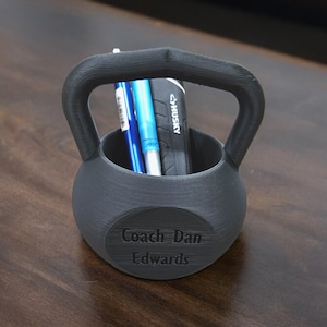 Personalized KettleBell pen holder - gym desk organizer - gym gift - CrossFit pen cup - gym accessory - great gift for coach trainer