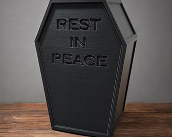 3D Printed Coffin Vase – Gothic Home Decor, Dried Flower Vessel