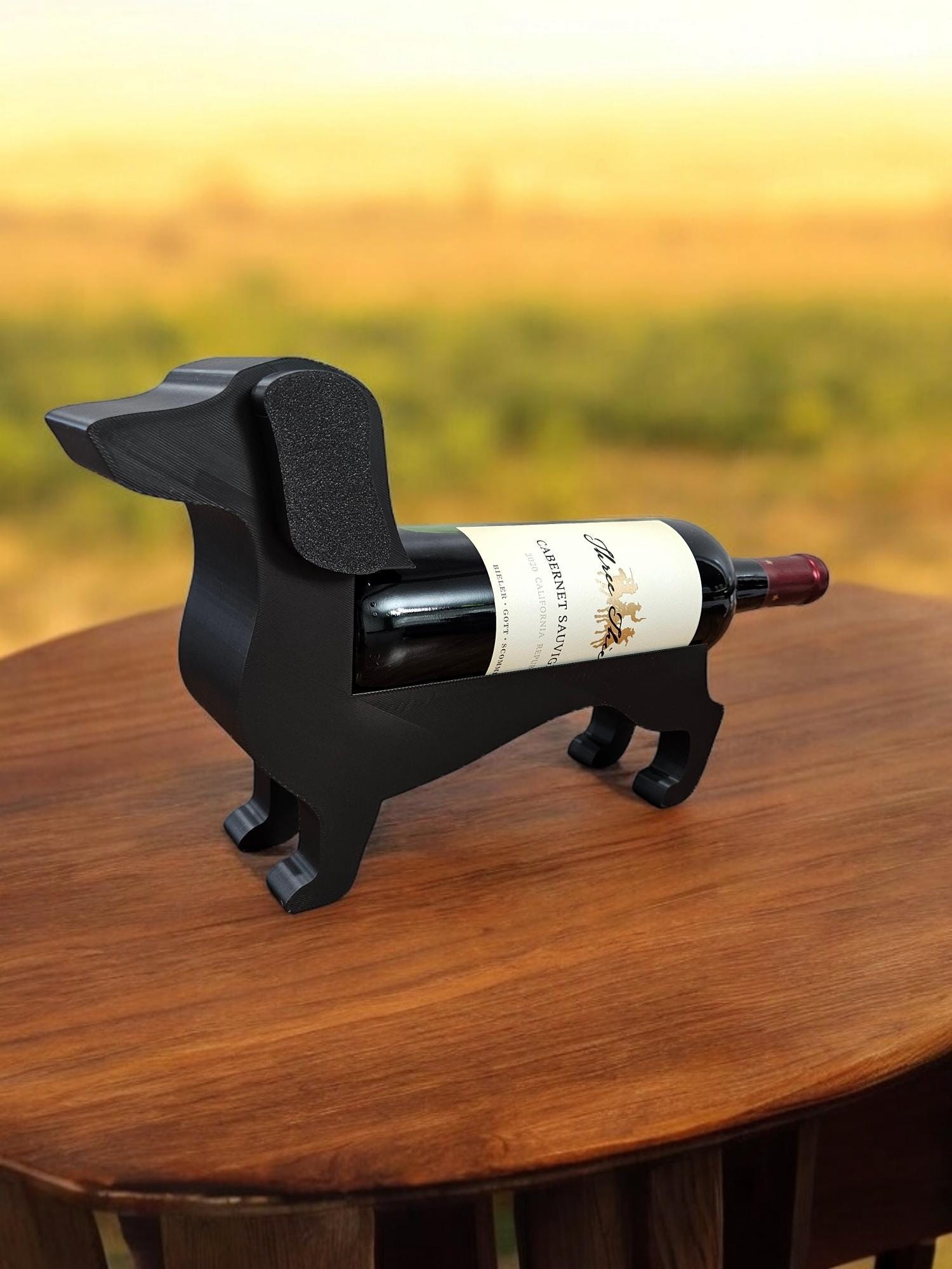 Dachshund wine bottle holder with free gift  - Weiner dog wine bottle holder - doggy bottle holder - ships from USA - cute bottle display