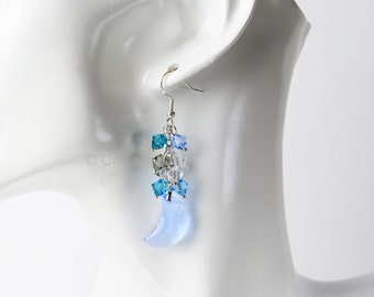 Swarovski earrings;crystal earrings; Blue Swarovski Crystal Earrings