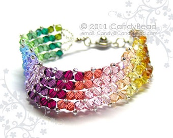 Rainbow bracelet; crystal bracelet; Swarovski bracelet; Glass bracelet;Simply Sweet Rainbow Swarovski Crystal Bracelet