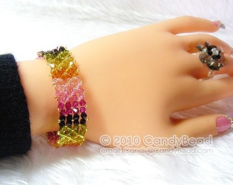 Crystal bracelet; Swarovski bracelet; Glass bracelet;Simply Colorful Tourmaline Swarovski Crystal Bracelet