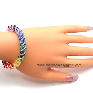 Regenbogenarmband Kristallarmband Swarovski-Armband Glass Armband Spectrum Regenbogen Twisty Swarovski Kristall Armband von CandyBead Bild 5