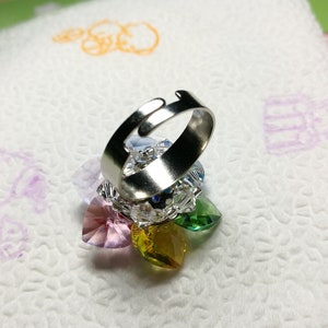 Swarovski Ringcrystal ringRainbow Heart Swarovski Crystal Ring by CandyBead Best seller R005-01 image 5