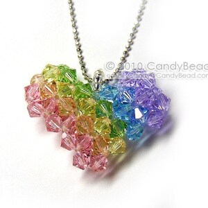 Swarovski necklacecrystal necklace Sweet rainbow heart Swarovski crystals pendant necklace by CandyBead image 3