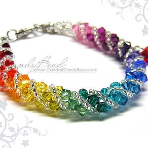 Regenbogenarmband Kristallarmband Swarovski-Armband Glass Armband Spectrum Regenbogen Twisty Swarovski Kristall Armband von CandyBead Bild 2