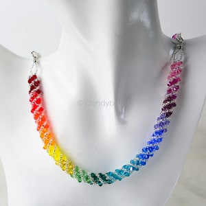 Swarovski necklace, Spectrum rainbow twisty Swarovski Crystal necklace by CandyBead N004-02 image 4