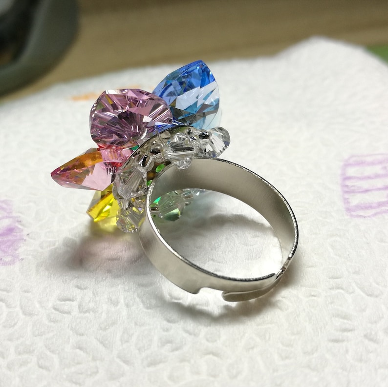 Swarovski Ringcrystal ringRainbow Heart Swarovski Crystal Ring by CandyBead Best seller R005-01 image 6