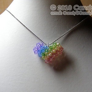 Swarovski necklacecrystal necklace Sweet rainbow heart Swarovski crystals pendant necklace by CandyBead image 4