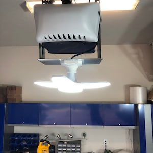 Turn your garage lights into 400W Equivalent Garage Lights - Attaches to Garage door opener and all under an hour