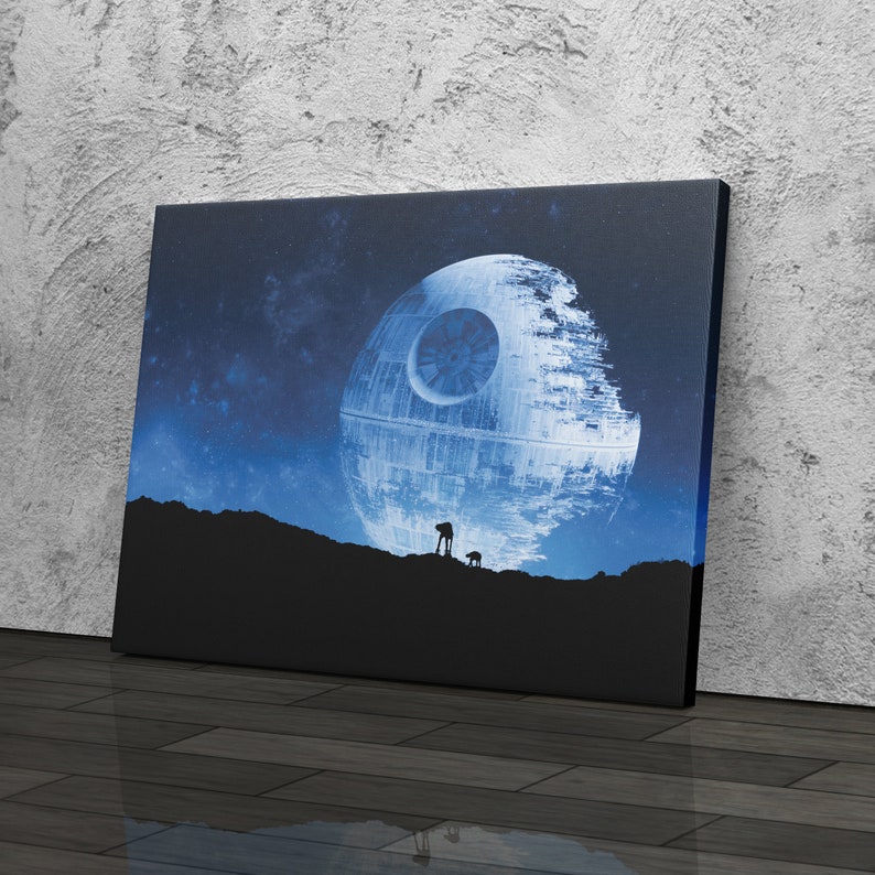 Death Star Poster Star Wars Movie Canvas Wall Art Home Decor Framed ...