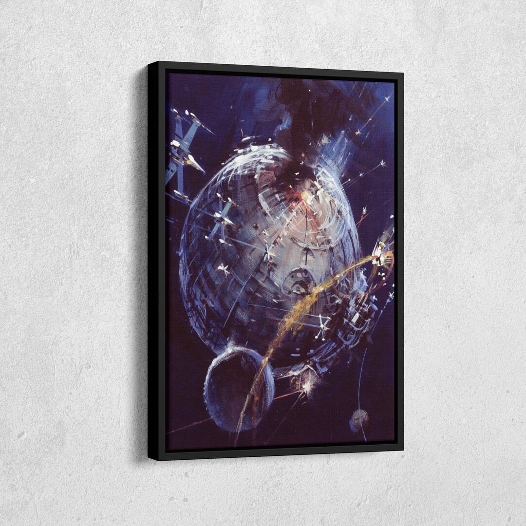 Death Star Artwork Star Wars Canvas Wall Art Home Decor Framed Poster ...