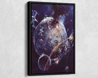 Death Star Artwork Star Wars Canvas Wall Art Home Decor Framed Poster Print