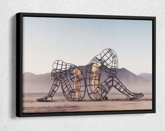 Two People Turning Their Backs On Each Other Art by Alexander Milov Canvas Wall Art Home Decor Framed Poster Print